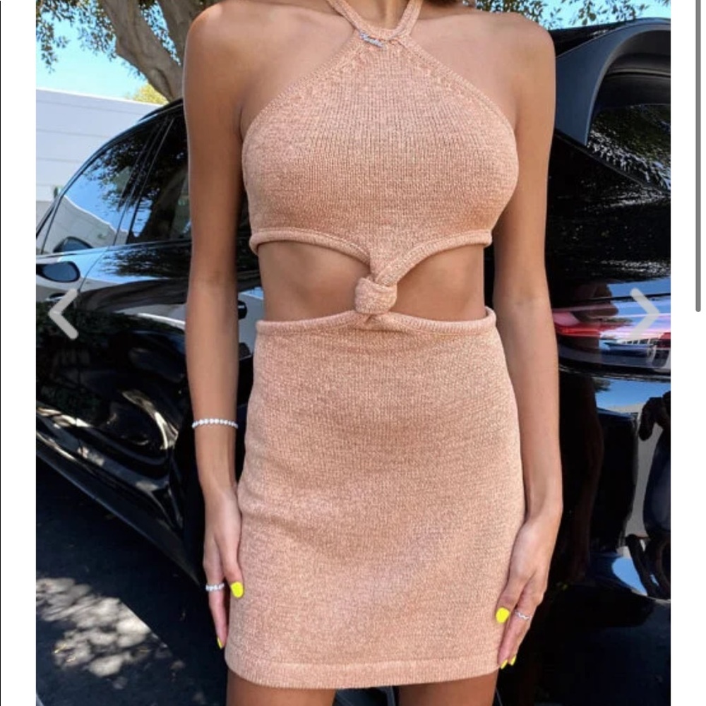 Apricot / tan knot dress